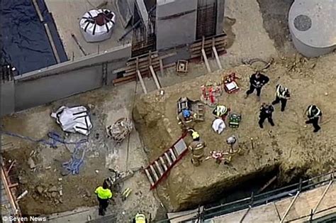 Crane Drops Concrete Into Pit Where Three Men Were Working Leaving One