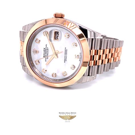 Rolex Datejust 41mm Rose Gold And Stainless Steel Mother Of Pearl