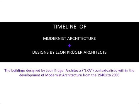 Timeline Of Modernist Architecture Designs By Leon Krger