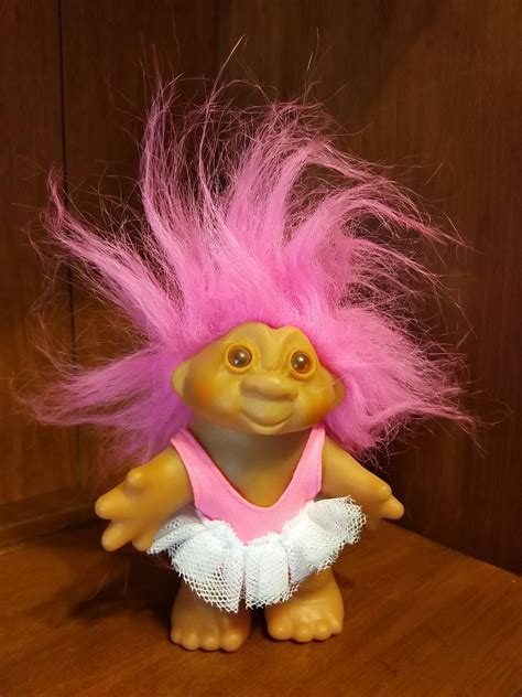 Vintage 1986 Dam Ballerina Troll Doll With Pink Hair 5 Inch Etsy Uk