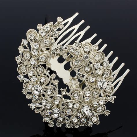 Rhinestone Crystal Hairpins Comb Flower Headband For Women Party