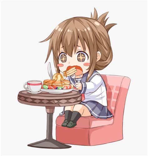 Brown Hair Anime Girl Eating Food Anime Wallpaper Hd