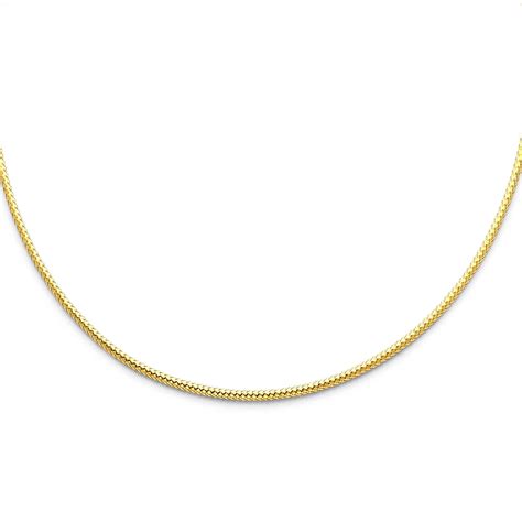 Fb Jewels 14k Yellow Gold 2mm Sparkle Omega Chain Necklace 17 Inches
