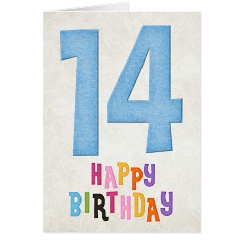 14th Birthday Happy Birthday Card Design 4 Zazzle