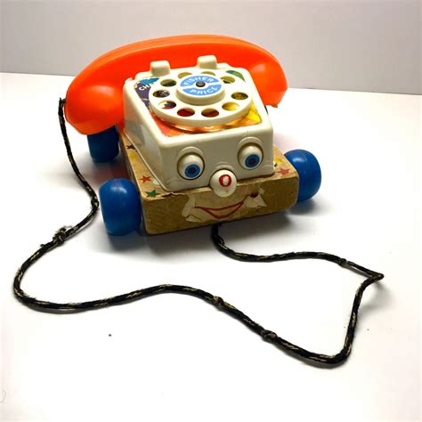 Vintage Fisher Price Telephone Phone Toy Telephone Pull Toy Classic