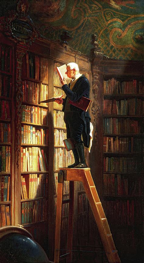 The Bookworm Digital Remastered Edition Painting By Carl Spitzweg Pixels