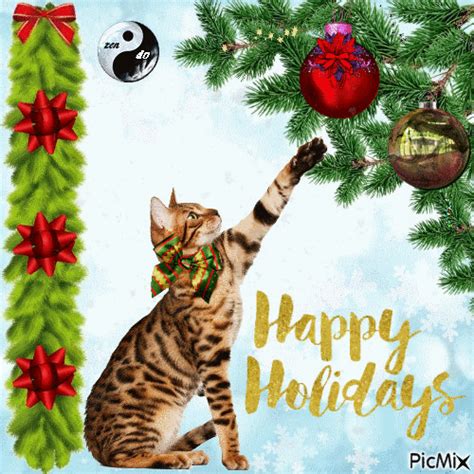 Cat Christmas Tree Happy Holidays Gif Pictures, Photos, and Images for