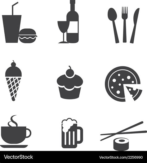 Food And Drink Icons Royalty Free Vector Image