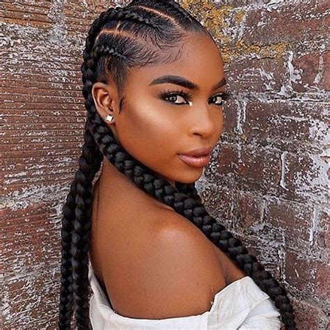 If big cornrows hairstyles is what you're after, these beautiful ghana braids braided into a bun will tick the boxes for you. Simple and elegant. Beautiful cornrows lovely make up ...