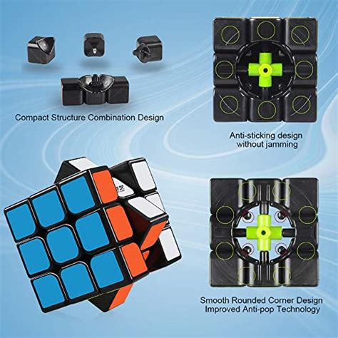 D Fantix Speed Cube Set 2x2x2 3x3x3 Pyramid Speed Cubes Bundle Qiyi