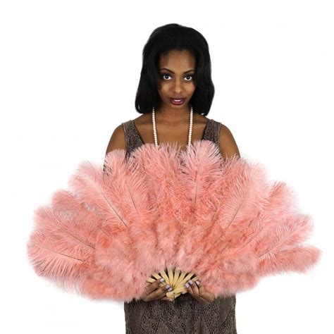 Blush Feather Fan Ostrich And Marabou Feather Fan For Burlesque