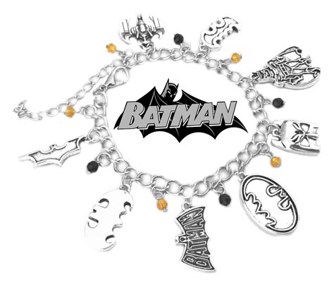 Batman Charm Bracelet Wt Box Dc Comics Movies Cartoon Theme Premium