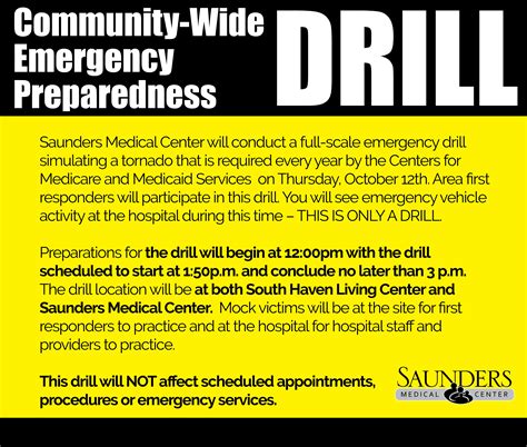 Emergency Preparedness Quality And Safety Hospital Saunders Medical Center