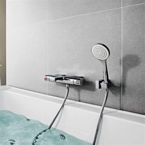 Roca L90 Wall Mounted Thermostatic Bath Shower Mixer With Handshower