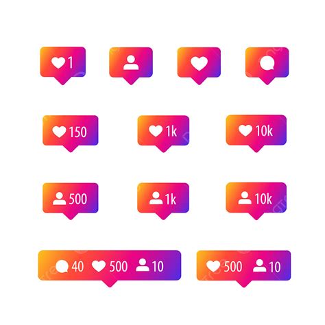 Instagram Followers Like Vector Design Images A Set Of Instagram Emoji
