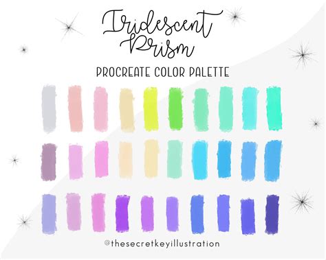 Procreate Colour Palette Iridescent Prism Colour Procreate App Ipad