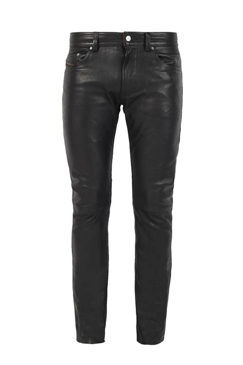 Diesel Thavar Leather Trousers In Black For Men Lyst