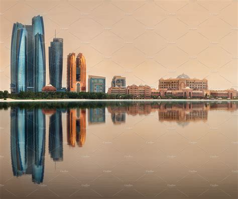 View Of Abu Dhabi Skyline Uae Featuring Abu Dhabi And Skyline