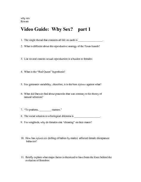 Video Guide Why Sex Worksheet For 4th 5th Grade Lesson Planet Free