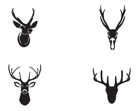 Head Deer Animals Logo Black Silhouete Icons 585900 Vector Art At Vecteezy