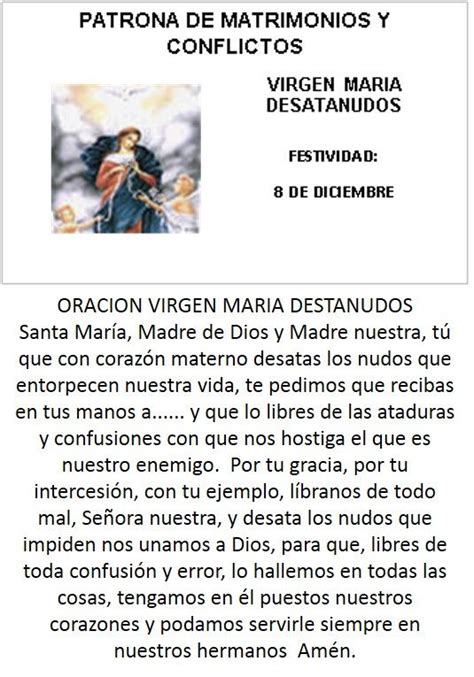 Tarjetas Y Oraciones Catolicas Virgen Desatanudos OraciÓn 327
