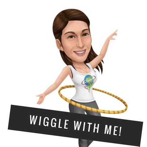 A Cartoon Woman Holding A Hula Hoop With The Words Wiggle With Me On It