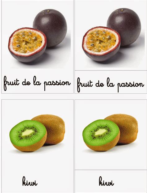 Ma Petite Fabrique Montessori Cartes De Nomenclatures Fruits Dhiver