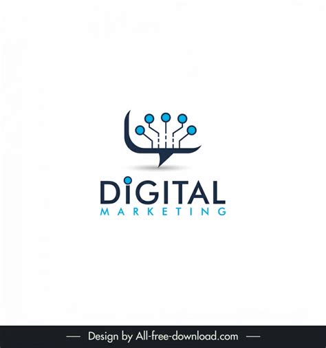 Digital Marketing Logo Flat Chip Shape Vectors Graphic Art Designs In