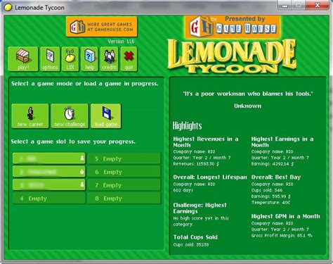The Champion Lemonade Tycoon