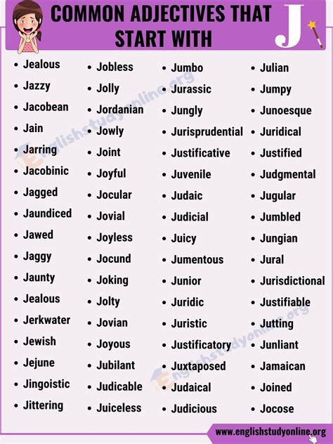 150 Adjectives That Start With J With Interesting Examples English