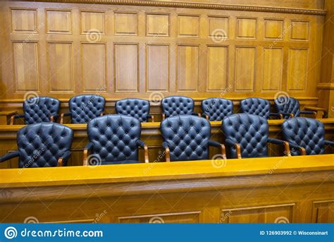 Jury Box Law Legal Lawyer Judge Court Room Stock Photo 126903992