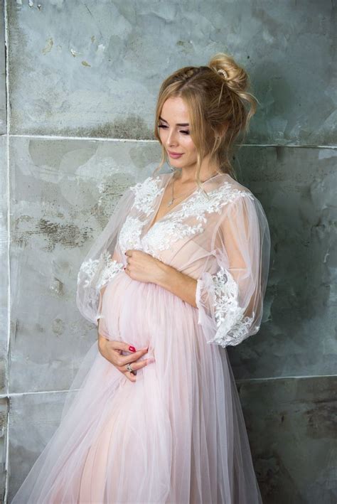 Long Light Pink Maternity Dress Dress For Baby Shower Dress Etsy