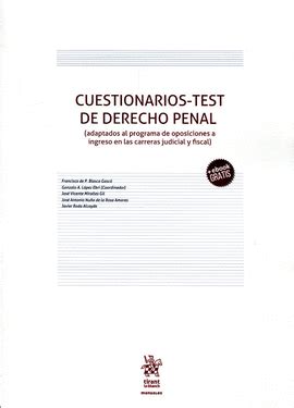 Cuestionarios Test De Derecho Penal San Cristobal Libros Sac