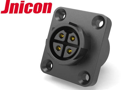 Jnicon Flange Waterproof Panel Mount Power Connector M19 4 Pin With