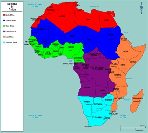 Regions Of Africa Map
