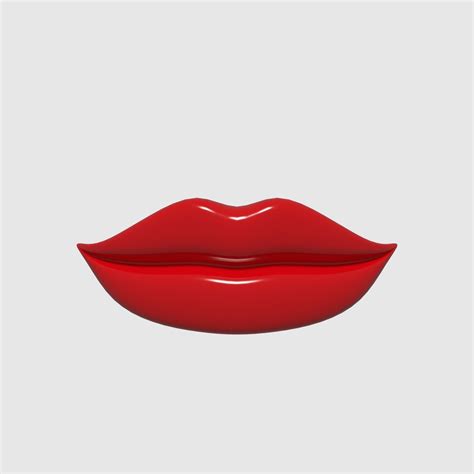 3d Model Lips 2 Vr Ar Low Poly Cgtrader