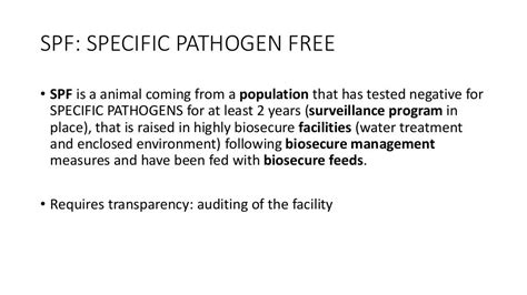 Presentation 211 Specific Pathogen Free Spf Specific Pathogen Res