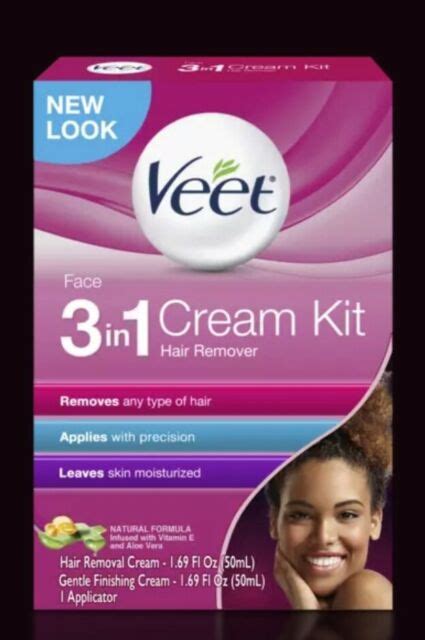 Veet 3 In 1 Face Cream Hair Remover Kit Hair Removal And Gentle Finishing