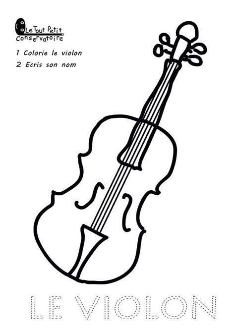 Dessin d'un violon à imprimer et à colorier. Un simple violon http://www.letoutpetitconservatoire.com ...