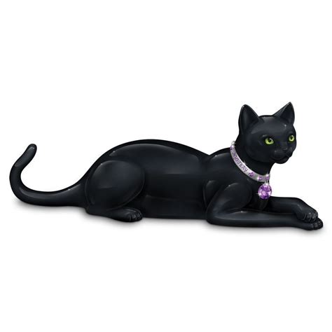 Mystical Mystery Black Cat Figurine With Swarovski Crystal Ebay