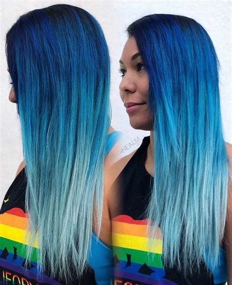 41 Bold And Beautiful Blue Ombre Hair Color Ideas Page 4 Of 4