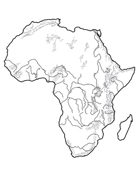 Labeled Physical Features Map Of Africa