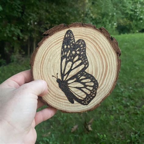 Butterfly Wood Burning Wood Decor Etsy