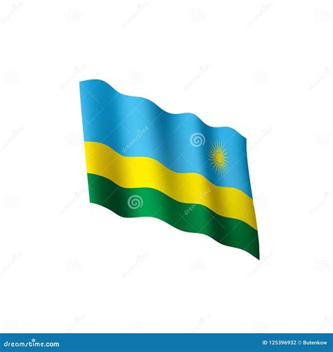 Bandera De Rwanda Ejemplo Del Vector Ilustración del Vector