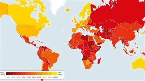 Interactive Map The Most And Least Corrupt Countries In The World