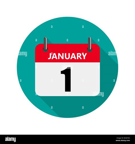 el 1 de enero el icono de calendario en un diseño plano ilustración vectorial la idea de