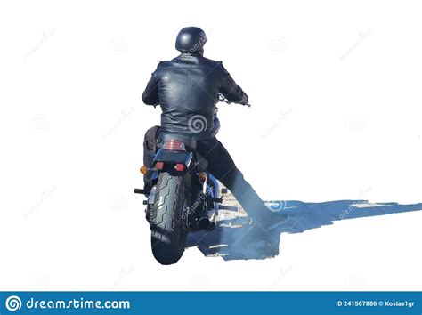 Motorbike Sport Clothes Of Leather Helmet Transportation Stock Photo