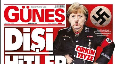Türkische Zeitung „günes“ Steckt Kanzlerin Angela Merkel In Nazi