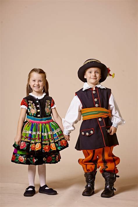 Regional Costumes From Łowicz Poland Source Polish Folk Costumes