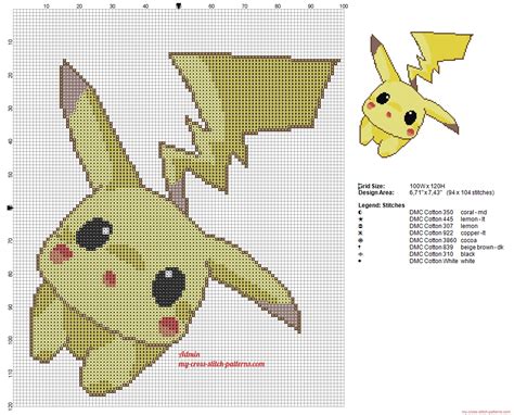 2 Pikachu Cross Stitch Pattern Artofit